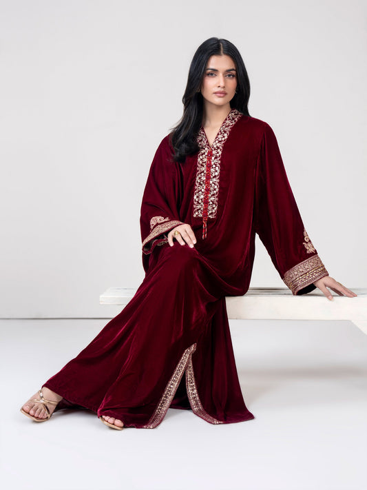 Velvet Shirt-Embroidered (Stitched)