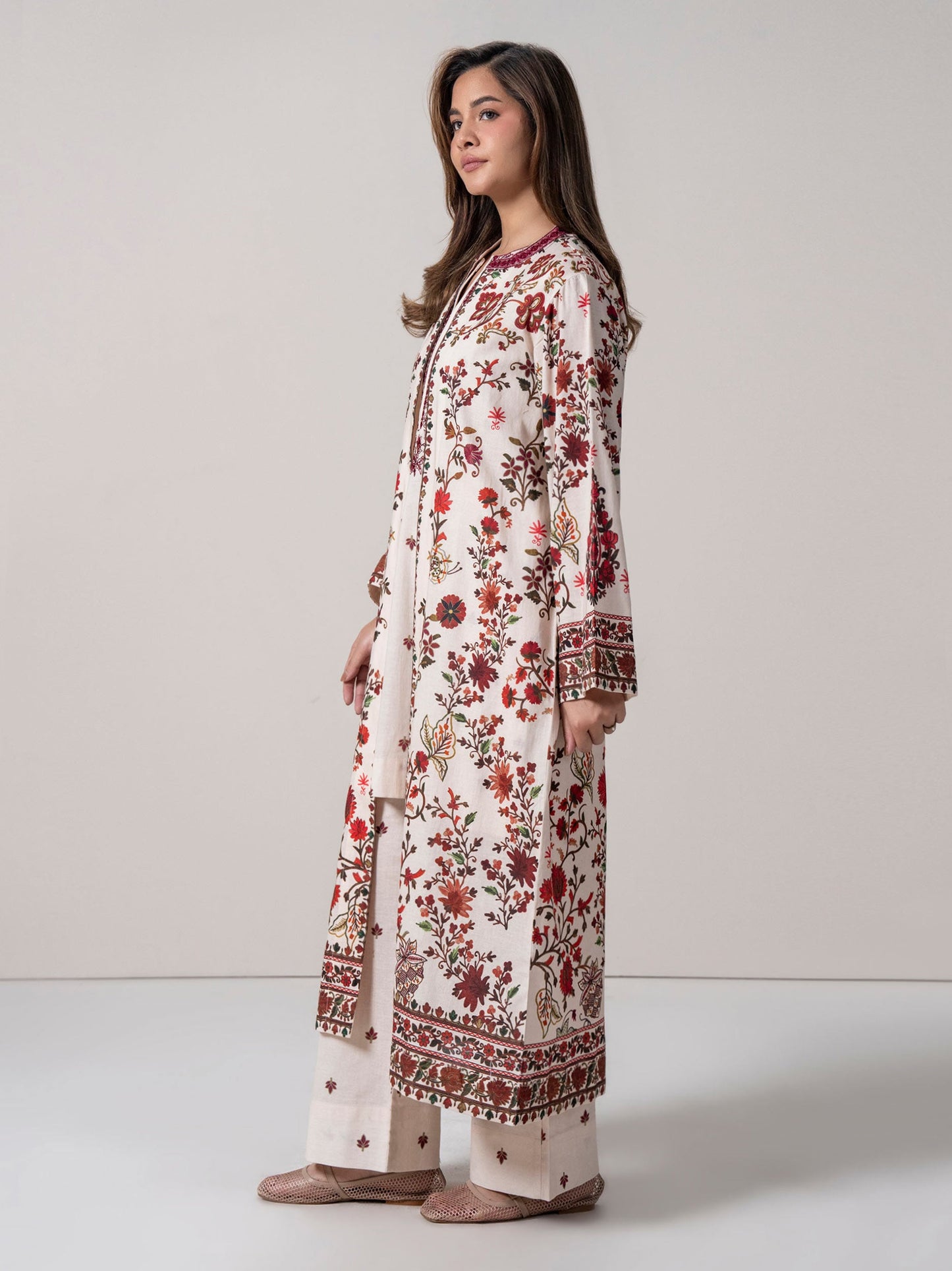 2 Piece Cardigan Khaddar Suit (Stitched)