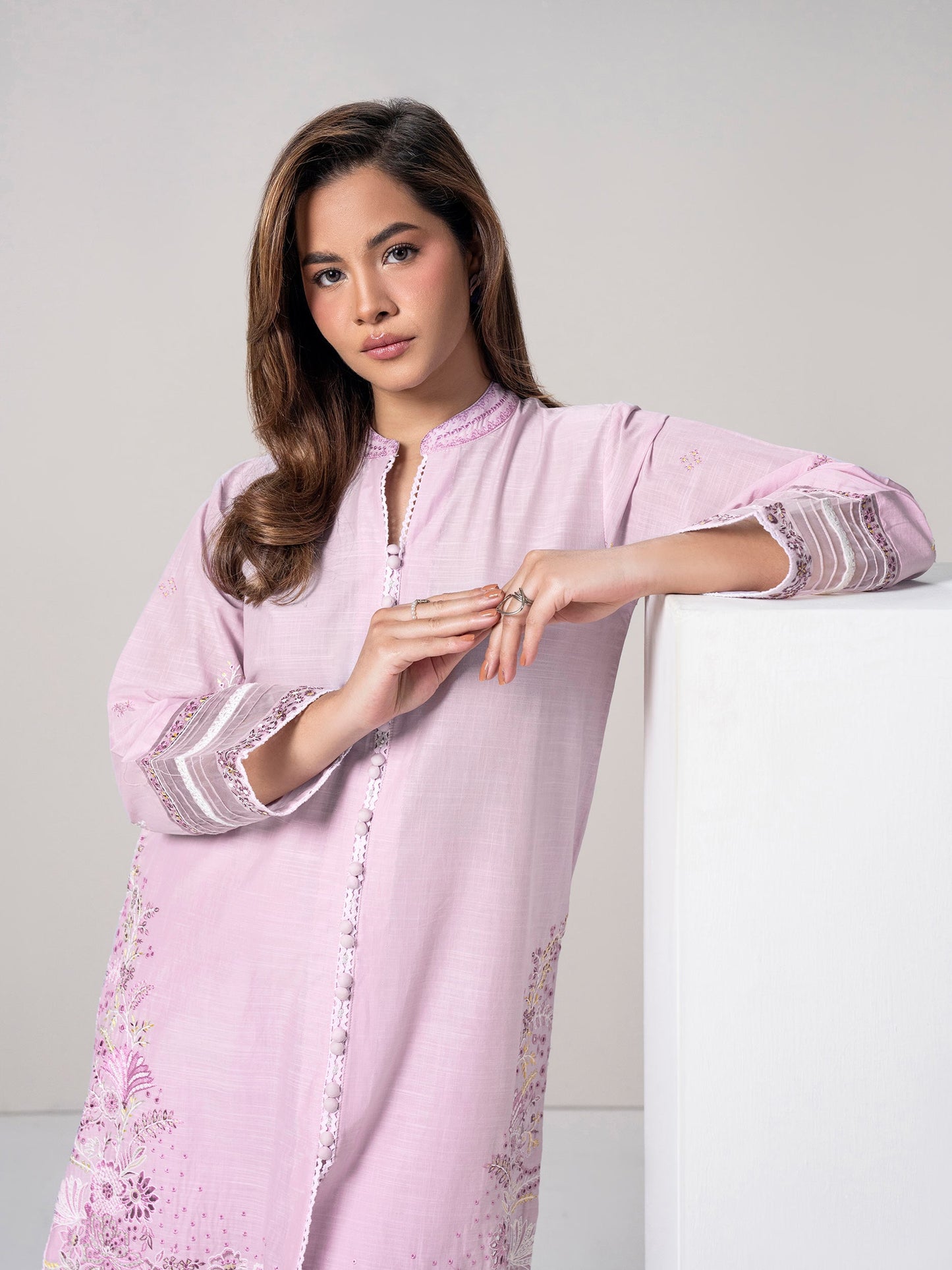 2 Piece Cambric Suit - Embroidered (Stitched)