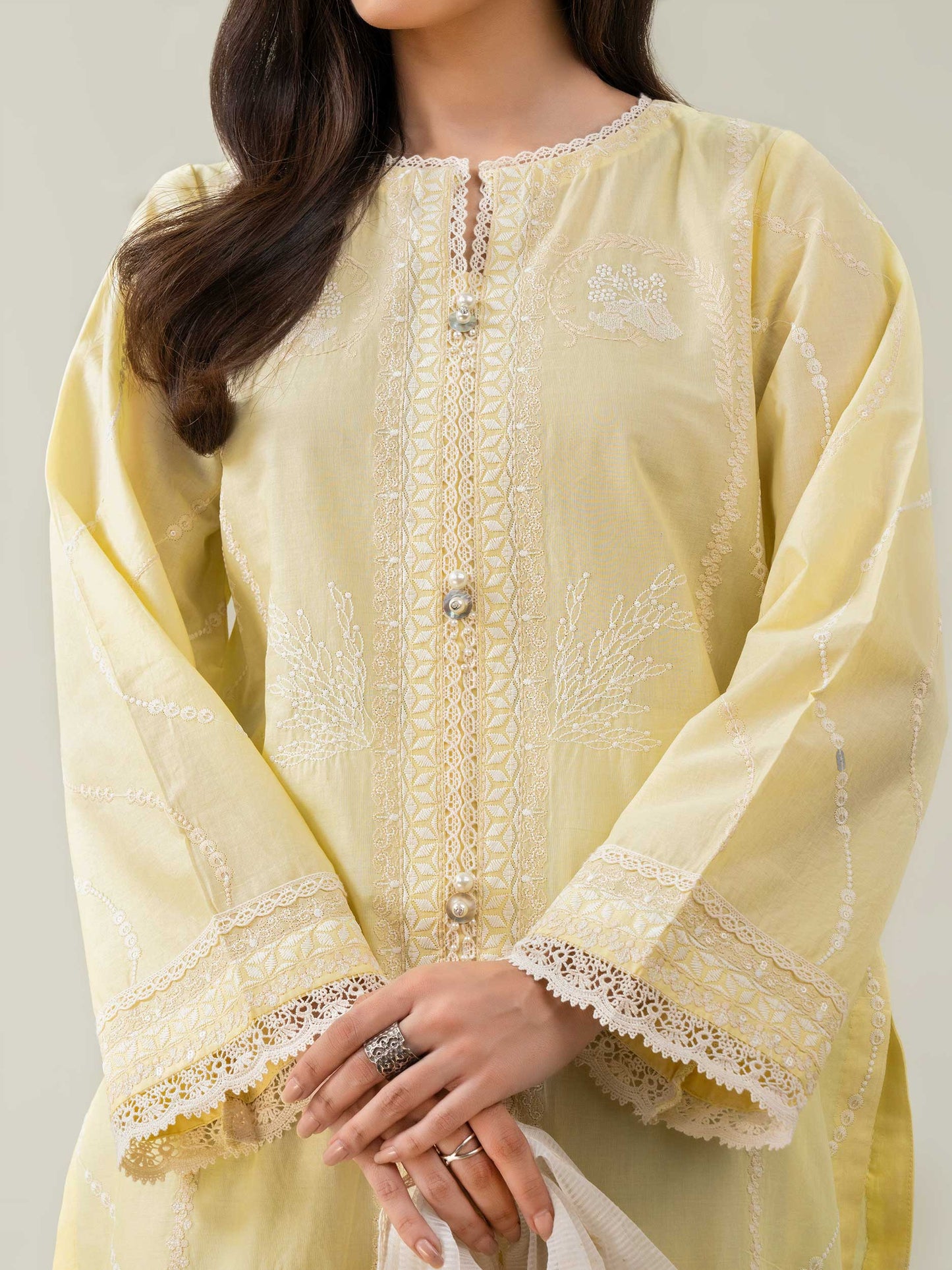 2 Piece Cambric Suit-Embroidered (Stitched)