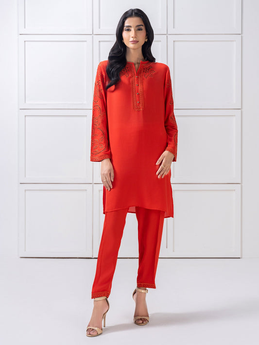 2 Piece Grip Co-ord Set-Embroidered (Stitched)