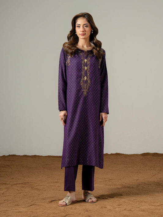 2 Piece Jacquard Suit-Embroidered (Stitched)