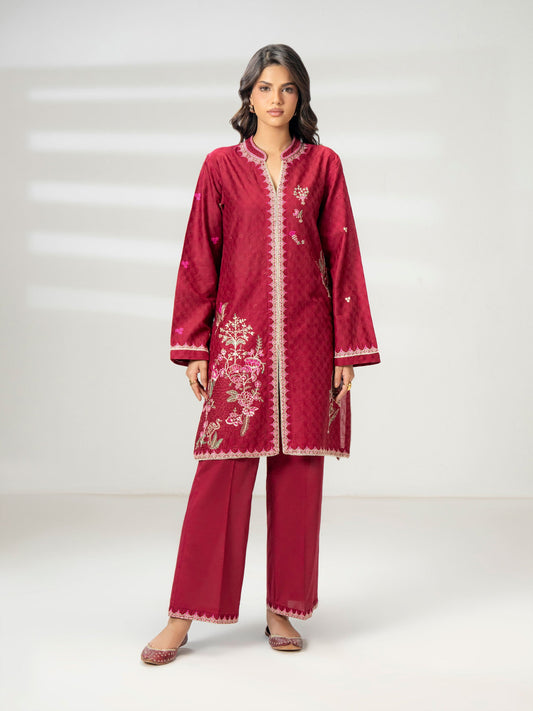 2 Piece Jacquard Suit-Embroidered (Stitched)