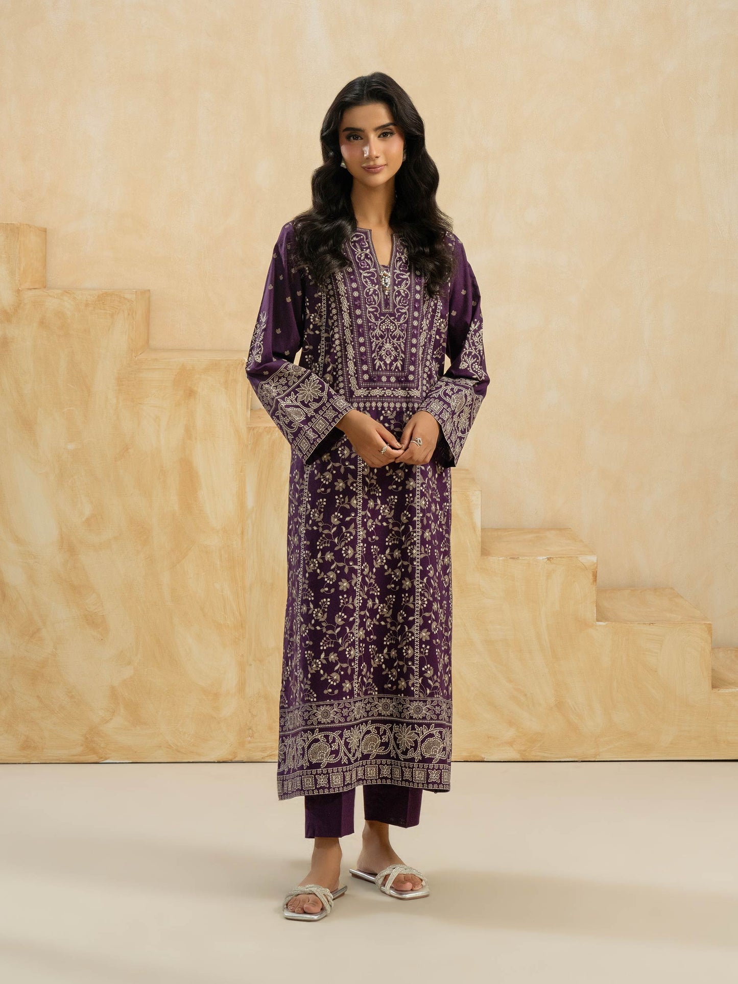 2 Piece Cambric Suit-Embroidered (Stitched)