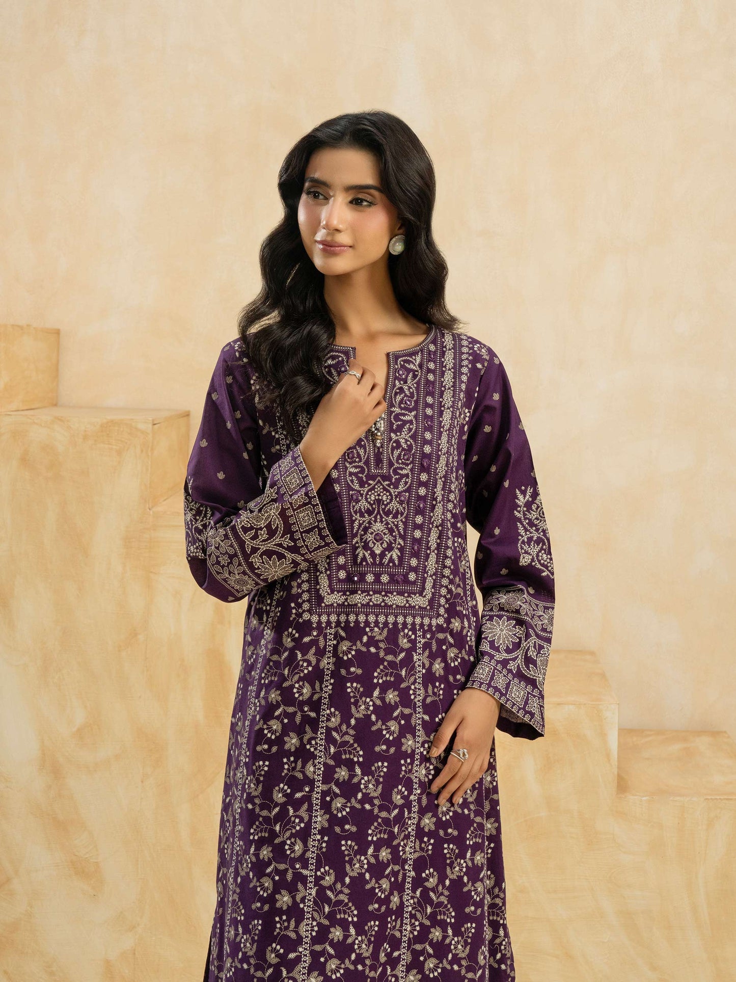 2 Piece Cambric Suit-Embroidered (Stitched)