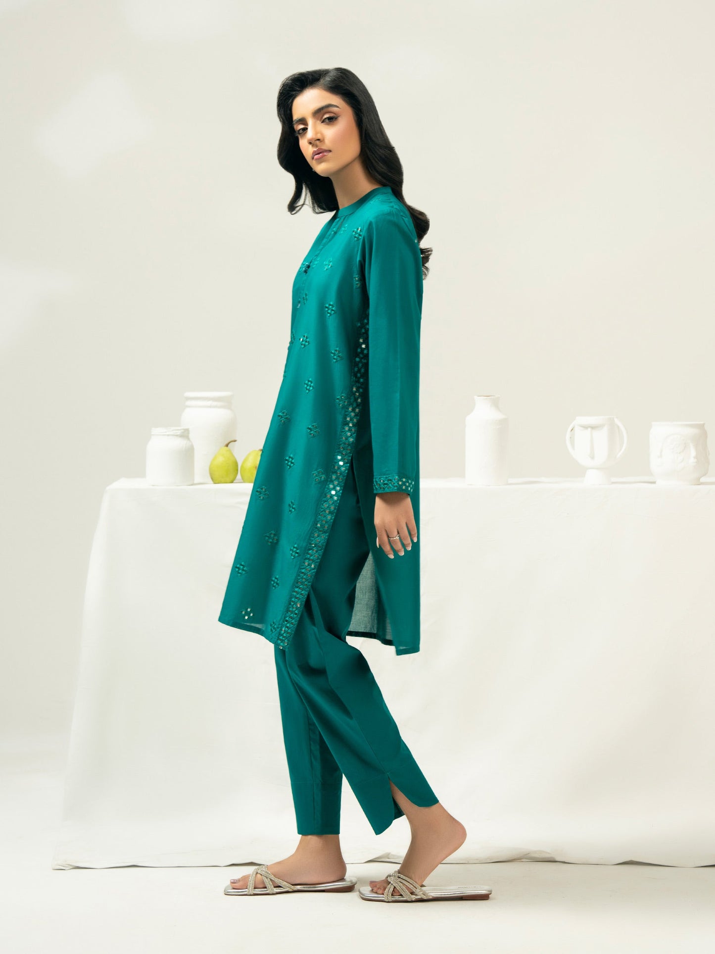 2 Piece Cambric Suit-Embroidered (Stitched)