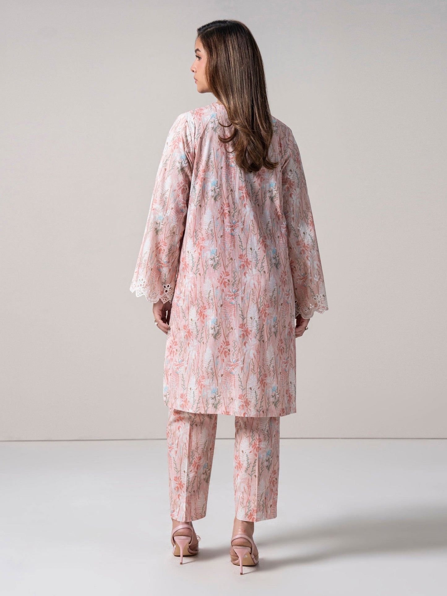 2 Piece Cambric Slub Suit - Embroidered (Stitched)