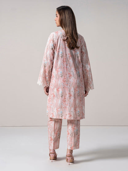 2 Piece Cambric Slub Suit - Embroidered (Stitched)