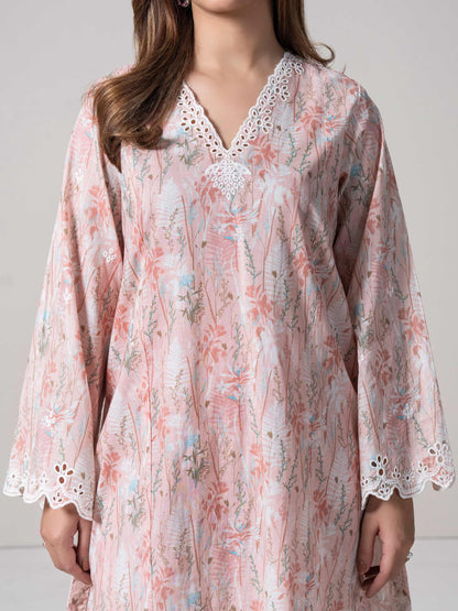 2 Piece Cambric Slub Suit - Embroidered (Stitched)