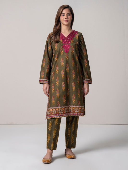 2 Piece Cotton Suit - Embroidered (Stitched)