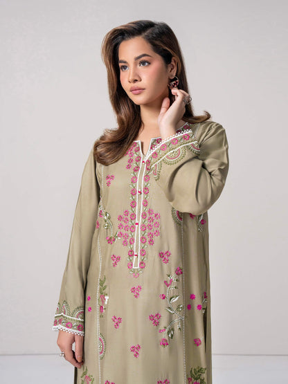 2 Piece Crepe Suit- Embroidered (Stitched)