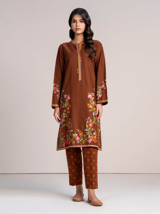 2 Piece Khaddar Suit - Embroidered (Stitched)