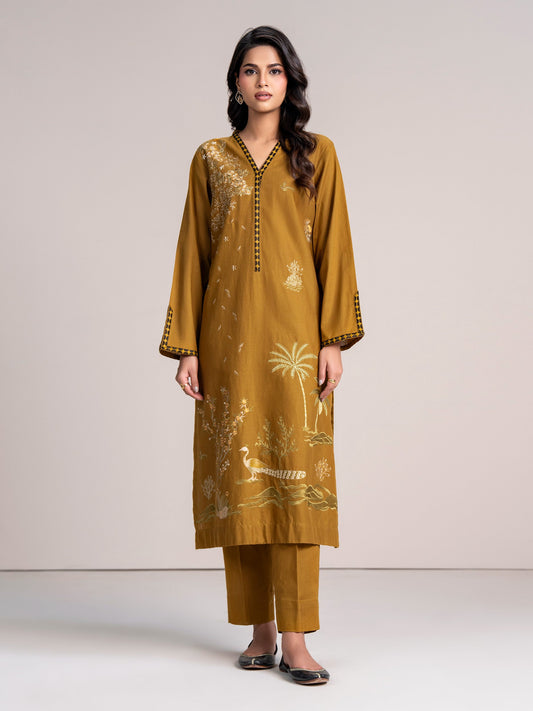2 Piece Khaddar Suit - Embroidered (Stitched)