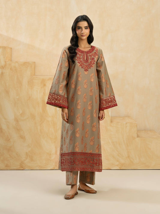 2 Piece Cotton Suit-Embroidered (Stitched)